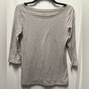 LOFT Light Gray 3/4 Sleeve Top